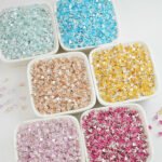 Triangle Diamond 4mm Zircon Beads Gold Base silver Base Black base 100PCS