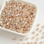 Triangle Diamond 4mm Zircon Beads Gold Base silver Base Black base 100PCS - Image 6