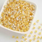 Triangle Diamond 4mm Zircon Beads Gold Base silver Base Black base 100PCS - Image 7