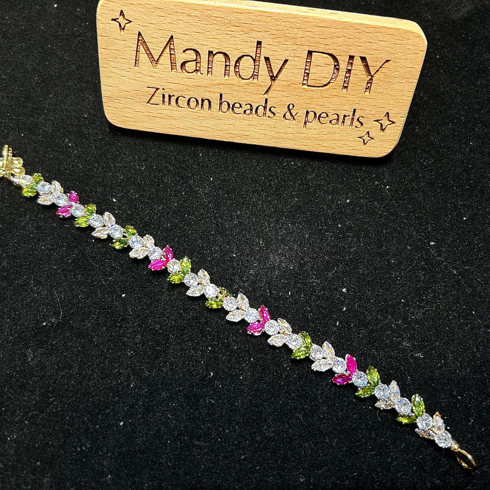 194-1 Kit 374(Tutorial Ready) | DIY Bracelet Kit with 5A Zircon Beads | All-Inclusive Beginner Jewelry Making Gift for Women | Video Guide Included - Image 1