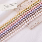 Popular pearl light color artificial crystal pearl high-end light luxury accessory necklace bead DIY