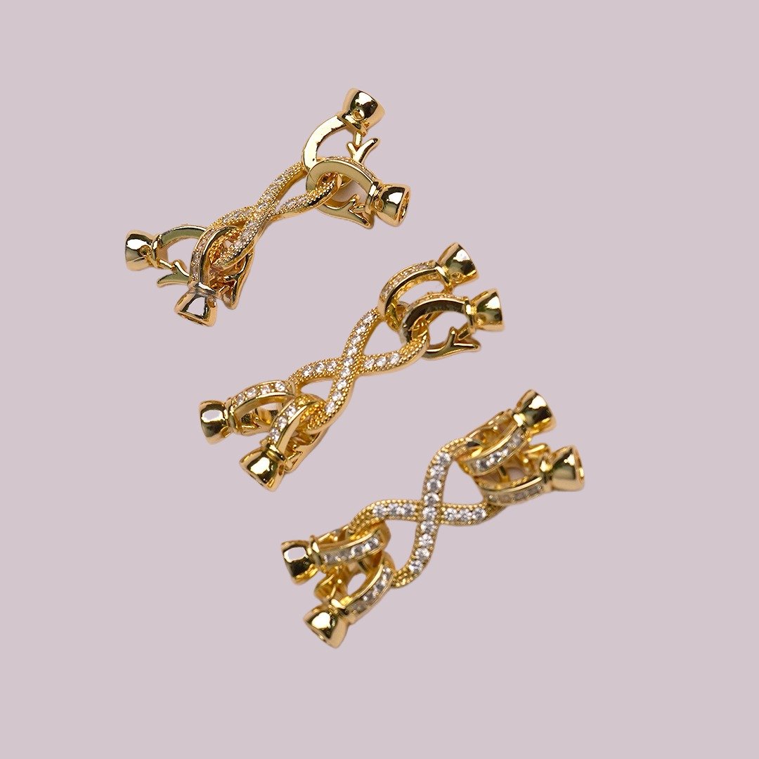 c092ff62a0ac40e89080b35700b0c275 175-18k high color retention jewelry accessories sweater buckle necklace high-grade pearl buckle bracelet buckle/necklace buckle/8-word buckle - Image 1