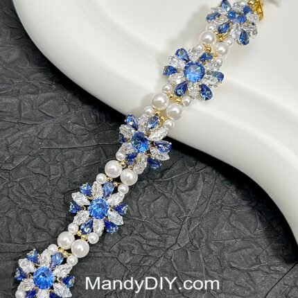 Kit 549 (Tutorial Ready) | DIY Bracelet Kit with 5A Zircon Beads | All-Inclusive Beginner Jewelry Making Gift for Women | Video Guide Included | Finished Product