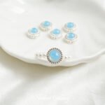 High Color Retention Silver-Plated Aquamarine Porous Spacer Beads DIY Handmade Beaded Bracelet Necklace Loose Bead Jewelry Accessories Material - Image 2