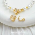 18k gold clover finish link buckle pendant beads handmade beaded diy material bracelet necklace accessories - Image 4