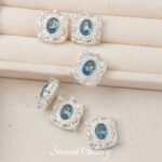 Butterfly Aquamarine Inlaid Zircon Beaded Pendant Handmade DIY Beaded Bracelet Necklace Accessories - Image 8