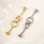 18k Electroplated Real Gold Micro-paved Zircon Finishing Connecting Buckle Head Handmade diy Beaded Bracelet Necklace Jewelry Accessories - Image 4