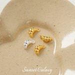 18K Gold-Plated Color-Preserving Ins Style Croissant Pendant Handmade DIY Beaded Bracelet Necklace Jewelry Accessories Material - Image 5