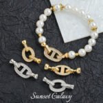 18k gold micro inlay pig nostril universal closing buckle handmade beaded diy material bracelet necklace accessories