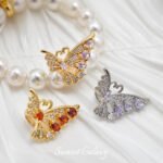 Copper Plated Real Gold Zirconium Butterfly Angel Wings Beads Beads Handmade DIY Bracelet Necklace Beaded Accessories Material - Image 3