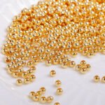 18k gold color gold ball small round bead bag gold spacer DIY jewelry accessories handmade beaded bracelet material - Image 3