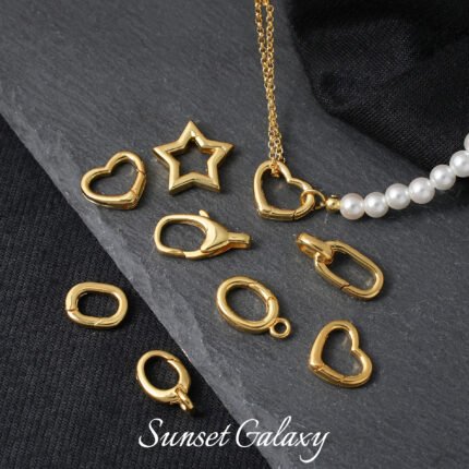 18k Copper Gold-plated Silver Simple Foundation All-match Hidden Line Button Tail Buckle Handmade DIY Beaded Material Bracelet Accessories