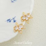 18k Gold Plated Zirconium Diamond Snowflake Love Single and Double Pendant Handmade DIY Beaded Material Bracelet Necklace Accessories - Image 12