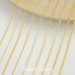 18k gold strong color retention round chain ponytail chain O-shaped chain tail chain handmade diy material bracelet necklace loose chain accessories