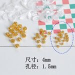 18k gold color gold ball small round bead bag gold spacer DIY jewelry accessories handmade beaded bracelet material - Image 21