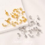 18K gold five-pointed star love shell ending hook bag bean buckle handmade diy string bracelet necklace accessories - Image 4