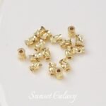 18K Electroplated Real Gold Flower Pot Long Straight Bead Bead Spacer Bead Handmade DIY Beaded Bracelet Necklace Accessories - Image 7