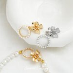 Color-retaining gold-plated pearl wreath inlaid with zirconium connection buckle handmade DIY bracelet necklace loose beads beaded material accessories - Image 2