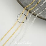 Long-standing gold sunflower 14k18 gold embosed flower chain O-shaped flat chain handmade diy beaded material accessories - Image 25