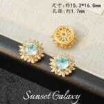 18K Sunflower Zircon Rose Cut Full Zircon Accessories Handmade DIY Beaded Bracelet Necklace Jewelry Accessories Material - Image 15