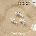 18K Gold-Plated Color-Preserving Ins Style Croissant Pendant Handmade DIY Beaded Bracelet Necklace Jewelry Accessories Material - Image 9