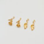 Color Preservation 18K Pack Gold Micro Zircon Leaves Rose Pendant DIY Hand-made Jewelry Earrings Necklace Beaded Accessories - Image 3