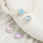 aquamaric zircon beads round beads handmade beaded diy material necklace pendant bracelet silver plated jewelry accessories - Image 3