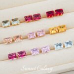 [5*7 rectangle] 18k gold rectangular multi-cut zircon claw drill handmade diy material beaded bracelet accessories