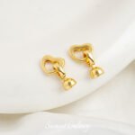 Love round bead closing connection buckle real gold plating color preserving handmade DIY bracelet necklace beaded loose beads accessories material - Image 5