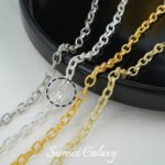 18k gold-plated silver color embellished chain flat chain extended chain beaded handmade diy material bracelet necklace accessories - Image 13