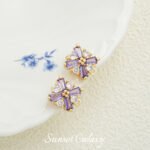 18k Gold Plated Zirconium Diamond Maple Flower Single and Double Hanging Pendant Handmade DIY Beaded Material Bracelet Necklace Accessories - Image 23