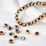 [ice sea] color foil round beads imported Japanese handmade glass diy handmade beaded bracelet necklace accessories - Image 7