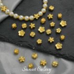 18k gold color five-petal flower four-leaf clover accessories handmade diy beaded material bracelet necklace earring accessories - Image 4