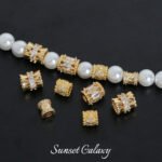 18K Color-Preserving Zircon Barrel Beads Spacer Beads Large Hole Wheel Beads Handmade DIY Beaded Bracelet Necklace Jewelry Accessories Material - Image 4