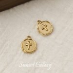 Color-preserving plating real gold stars love pendant cross pendant handmade DIY string bracelet necklace accessories - Image 6