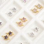 Multicolor Zirconium Diamond Stars Double Hanging Copper Plated Real Gold Beads DIY Handmade Beaded Bracelet Necklace Jewelry Material Accessories - Image 4