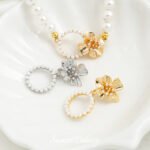 Color-retaining gold-plated pearl wreath inlaid with zirconium connection buckle handmade DIY bracelet necklace loose beads beaded material accessories - Image 3