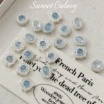 Silver-plated Inlaid Aquamarus Beaded Pendant Handmade DIY Beaded Bracelet Necklace Earrings Headwear Accessories - Image 4