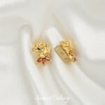 [red] gold-plated butterfly flower three-hole beads diy handmade beaded bracelet necklace accessories material - Image 3