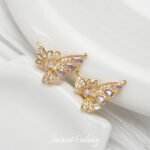 Copper Plated Real Gold Zirconium Butterfly Angel Wings Beads Beads Handmade DIY Bracelet Necklace Beaded Accessories Material - Image 6