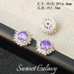 18K Sunflower Zircon Rose Cut Full Zircon Accessories Handmade DIY Beaded Bracelet Necklace Jewelry Accessories Material - Image 31