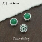 18k silver plated gold inlaid aquamarine turquoise beads handmade beaded diy material bracelet necklace accessories - Image 9