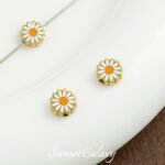 daisy smiley face spacer beads imported stainless steel beads handmade diy beaded material bracelet necklace earring accessories - Image 14