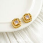 18k gold-plated diamond stone hollow square beads handmade diy material beaded bracelet necklace accessories - Image 9