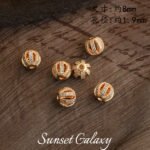 18K Rich Woman Watermelon Ball Cut Out Micro-Paved Zircon Spacer Beads Handmade Beading DIY Material Bracelet Necklace Jewelry Accessories - Image 8