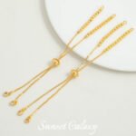 18K Gold Coil Chain Silicone Bead Adjusting Extended Chain Handmade DIY Beaded Material Bracelet Necklace Accessories - Image 6
