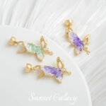 New Chinese Style Oil Dropping Zircon Gold Plated Butterfly Connection Buckle Handmade DIY Material Bracelet Necklace Pendant Jewelry Accessories - Image 4