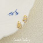 18K Christmas Series Gingerbread Man Socks with Zirconium Pendant Handmade DIY Beaded Material Earrings Accessories Bracelet Accessories - Image 22