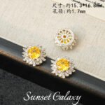 18K Sunflower Zircon Rose Cut Full Zircon Accessories Handmade DIY Beaded Bracelet Necklace Jewelry Accessories Material - Image 25