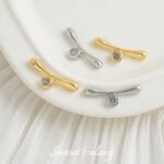 18k Gold Plated Cross Hole Round Zircon Pendant Accessories Handmade Beaded DIY Material Bracelet Necklace Accessories - Image 4